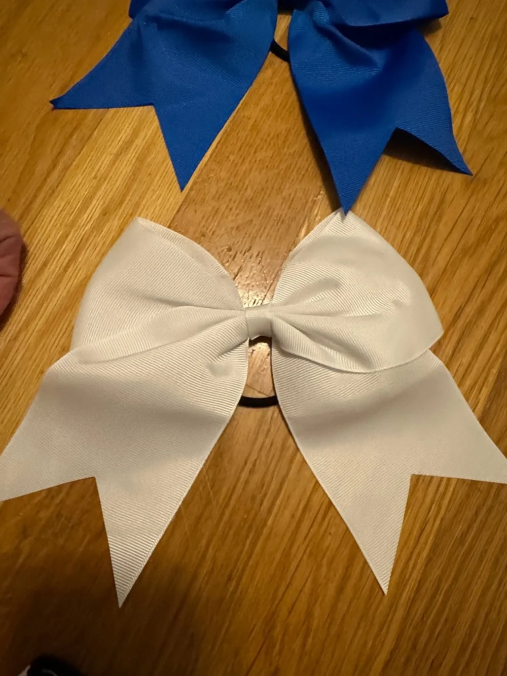 Blue and White Cheer Hair Bows with Cheer Pouch - Kids Accessories